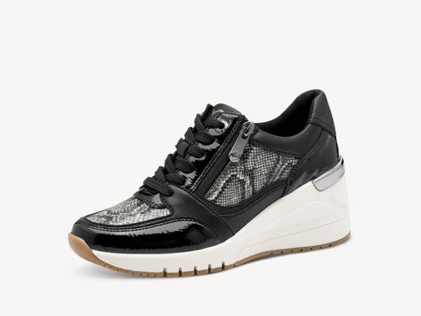 Marco Tozzi Damen Sneaker schwarz/Wedge