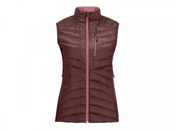 Jack Wolfksin Damen Outdoor Weste Routeburn Pro dark maroon