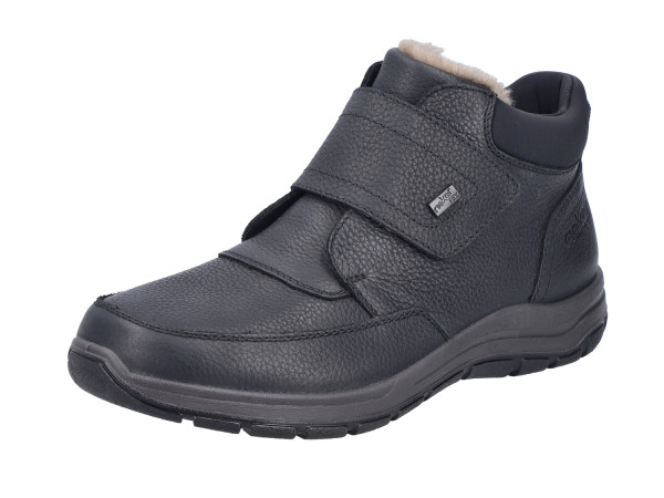 Rieker Herren Winterboots schwarz/Klettverschluß Lammfell