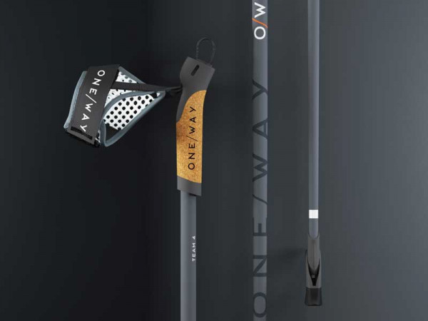 One Way Nordic Walking Stock Team 4 grau 100-125cm