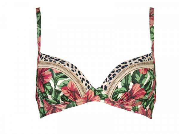 Watercult Damen Bikini Top hibiscus D-Cup Serie Wild Hibiscus