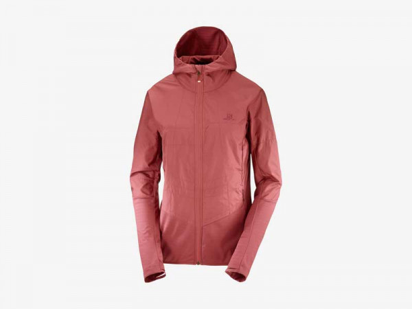 Salomon Damen Hybrid Fleecejacke Outline All-Seaon rot