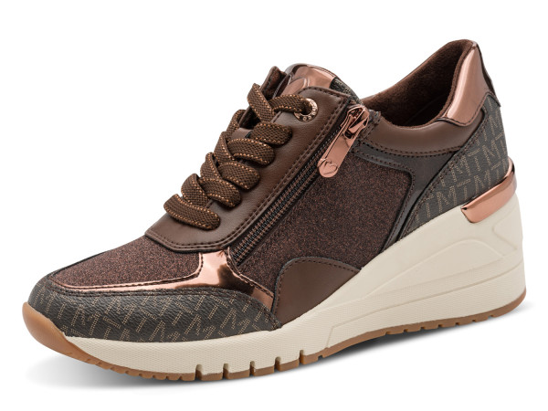 Marco Tozzi Damen Sneaker choco/comb Wedge