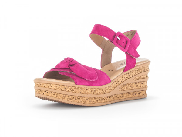 Gabor Damen Sandale pink/Klettverschluß