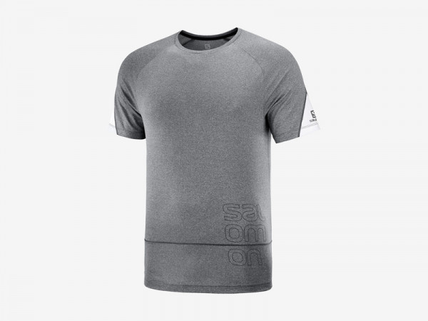 Salomon Herren Laufshirt Cross Run grau