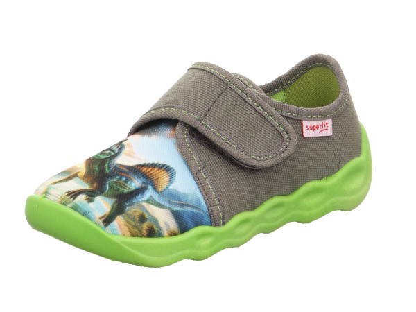 Superfit Buben Hausschuh Bubble grau/Klett