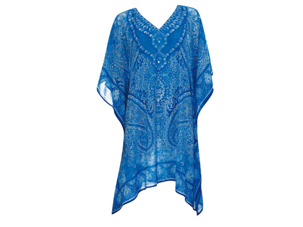 Sunflair Damen Poncho blau/weiss