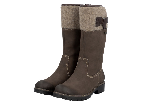 Rieker Damen Winterstiefel tabak/Filz Warmfutter Membrane