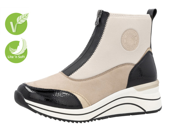 Remonte Damen Sneaker HighTop jute/black FrontRV