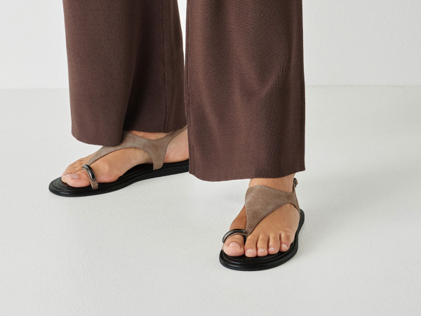 Tamaris Damen Sandale taupe/Zehentrenner