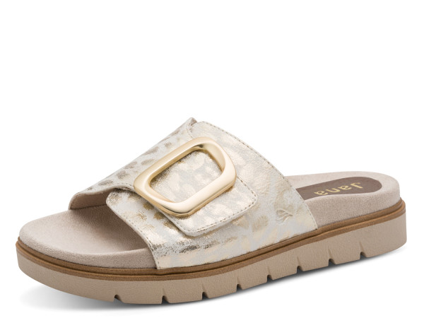Jana Damen Pantolette gold/Klett
