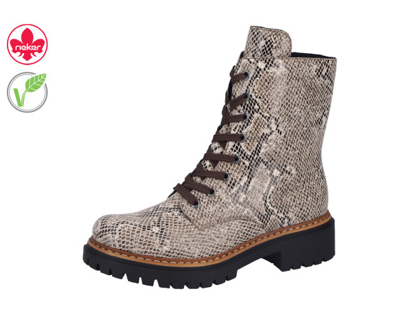 Rieker Damen Schnürstiefeltte beige-schwarz