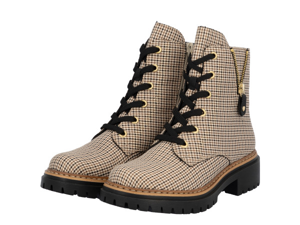 Rieker Damen Biker Boots beige-schwarz
