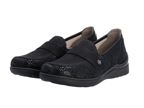 Rieker Damen Slipper schwarz