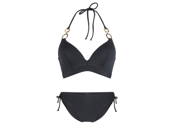 Linga Dore Damen Triangel padded Bikiniset black D-Cup