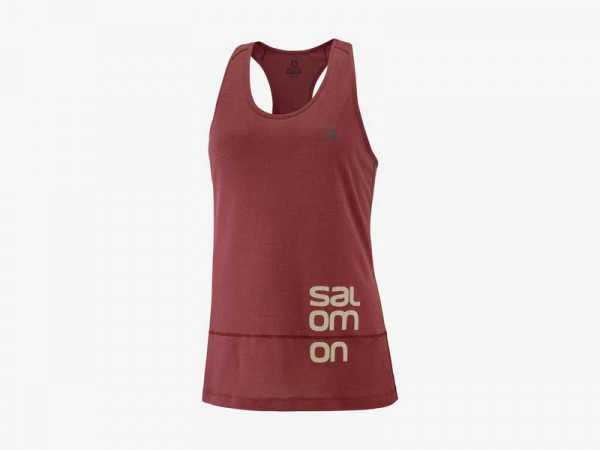 Salomon Damen Lauftank Cross run bordo